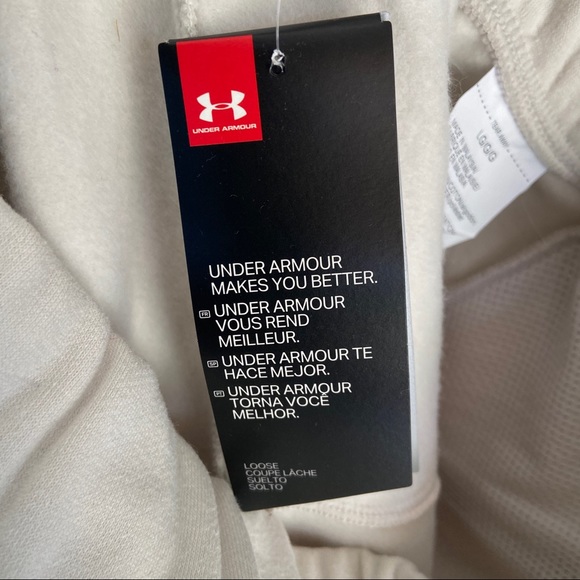 (CLOSET CLOSING FINAL SALE) NWT Under Armour White Jogger Sweatpants Loose Fit - Picture 9 of 10